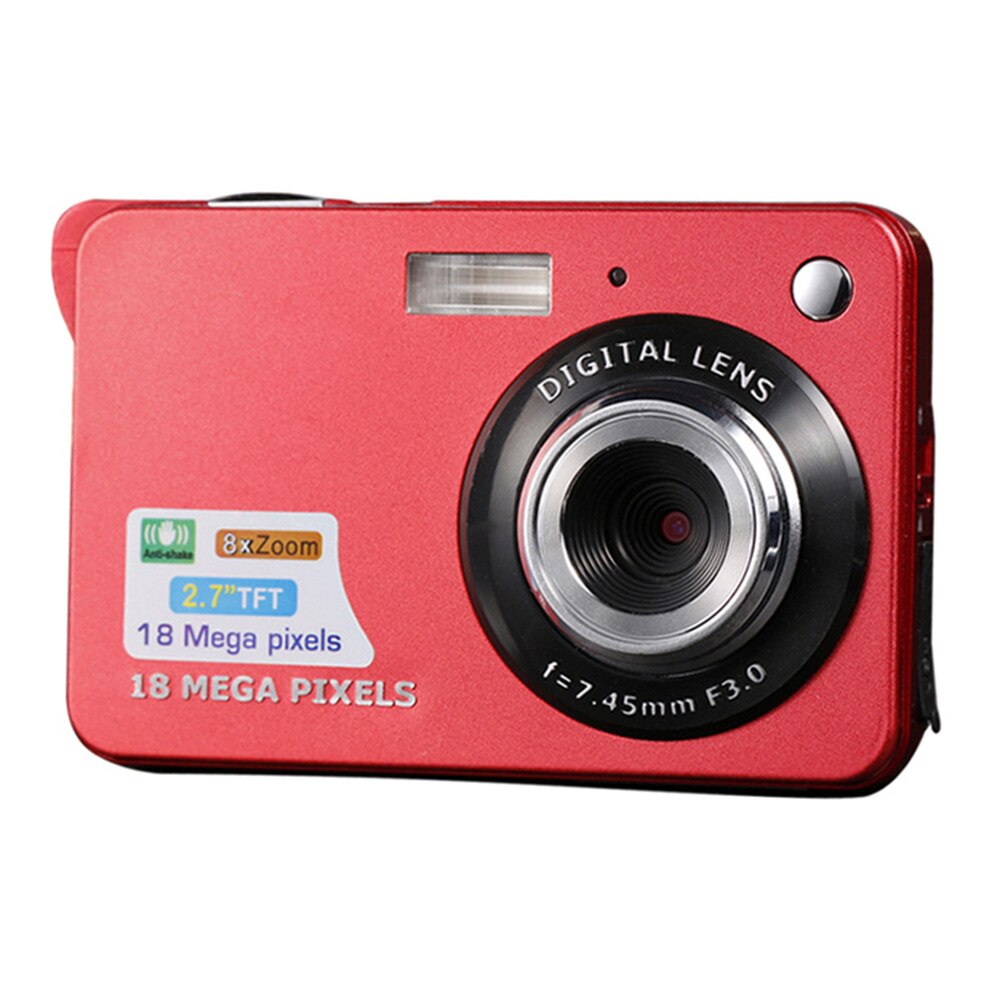 TFT de 2,7 pulgadas micrófono LCD de vídeo videocámara niños cámara Digital de Original de la cámara óptica 18MP cámara Digital: Rojo