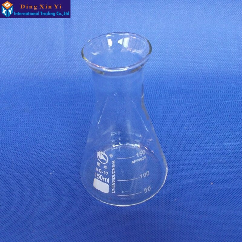 1PC Glass lab conical flask Erlenmeyer Flask 150ml Laboratory use glass triangle flask