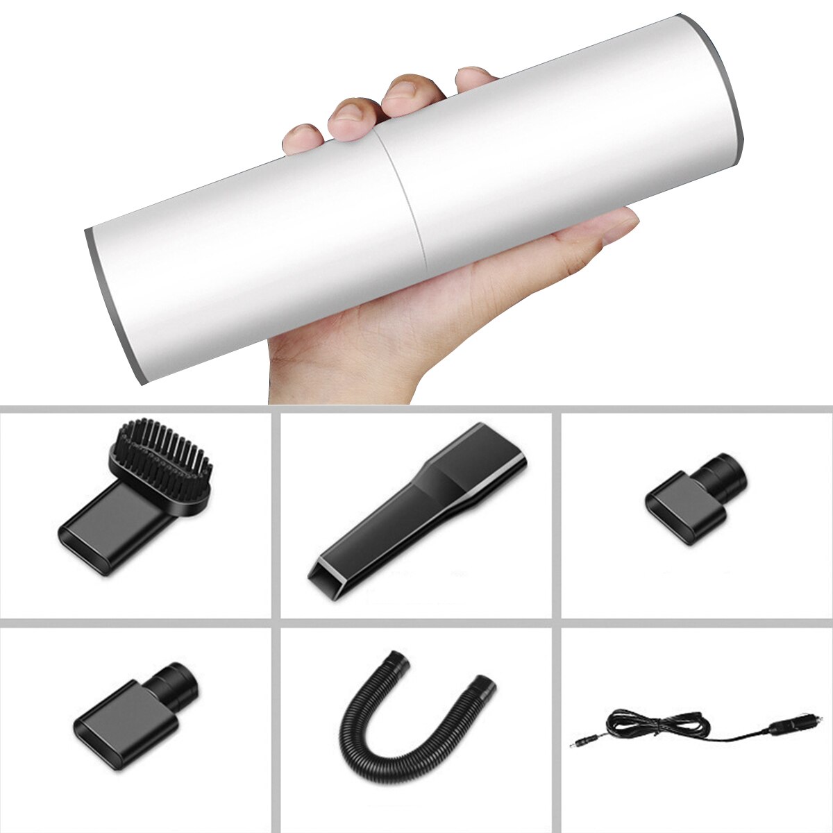 Convenie Draagbare Auto Stofzuiger Handheld Auto Vacuüm 120W Hoge Zuigkracht Voor Huis Of Auto Schoonmaken Nat Droog Mini stofzuiger: WHITE