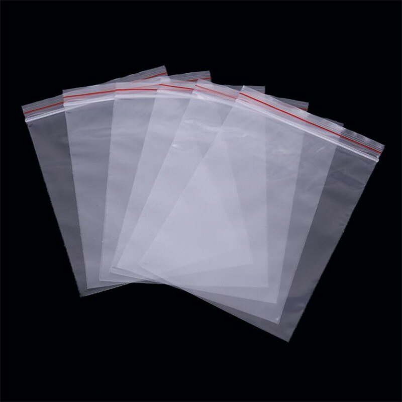 100 Stuks Zip Lock Tassen Helder Voedsel Opslag Poly Pouch Pakket Kleine Sieraden Verpakking Hersluitbare Vacuüm Opbergtas Dikke Verse tas