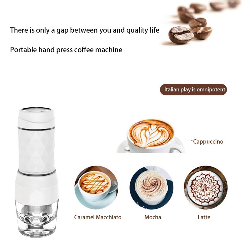 Draagbare Espresso Maker - Mini Espresso Machine Voor Nespresso Pods & Grond Koffie Compact Travel Koffiezetapparaat
