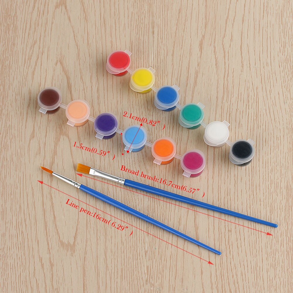 12 farben Acryl Farben mit 2 Brushs DIY Graffiti Pigment einstellen Für Öl Malerei Zauberstab Malerei Dekor Nagel Kunst Lieferungen