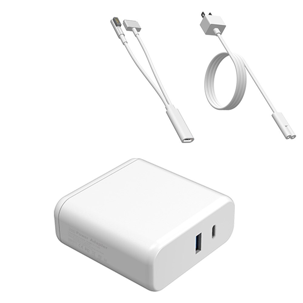 Type  c 73w strømadapter oplader til mac book air magsafe l-tip mac book pro før midt modeller: Hvid 2