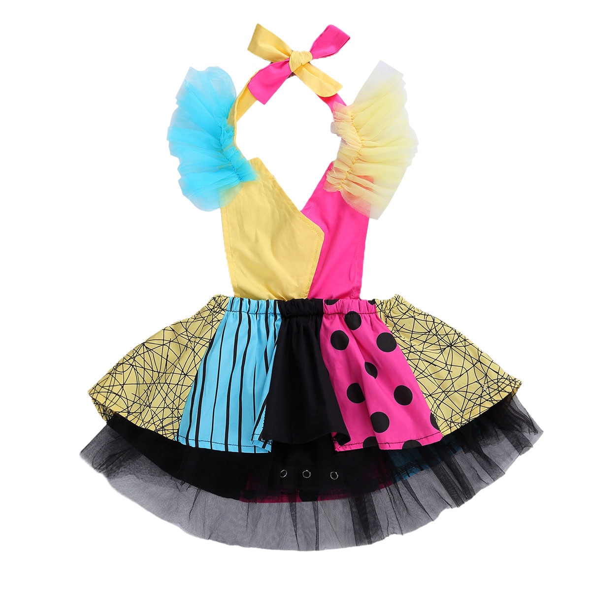 Focusnum princesa bebê meninas meninos vestido romper retalhos impressão rendas sem mangas cinto macacões tutu vestido