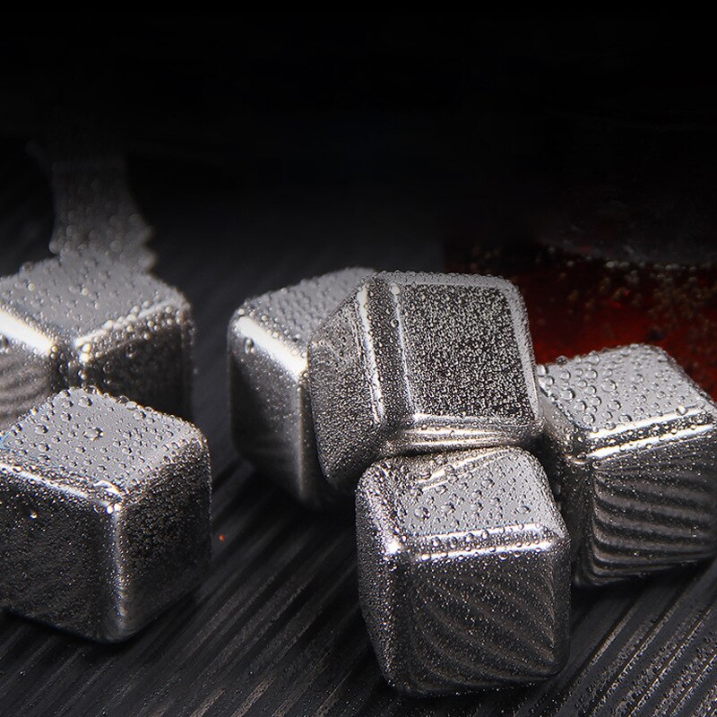 Spklifey Wine Cooler Stainless Ice 2 4 6 8 Pecs Stainless Steel Ice Cubes Whisky Decoration Reusable Ice Cubes Stainless Cooler