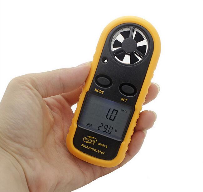 Mini Digitale Wind Speed Meter GM816 Pocket Windmeters Wind Gauge Meter 30 M/s (65MPH)