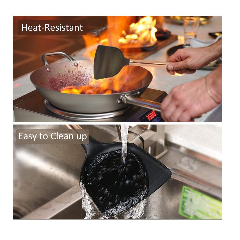 Set de cocina de silicona electrodomésticos cobre plateado mango 11 piezas cuchara antiadherente espátula juego de utensilios de cocina conjunto de utensilios para cocina 4