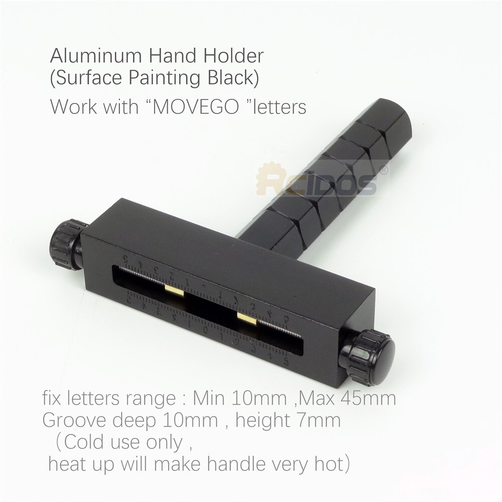 Rcidos Messing Letters Houder, Hand Hamer Stempel Flexibele Letters Armatuur, Fit Te Movego Letters: 5cmAluminum Black-2
