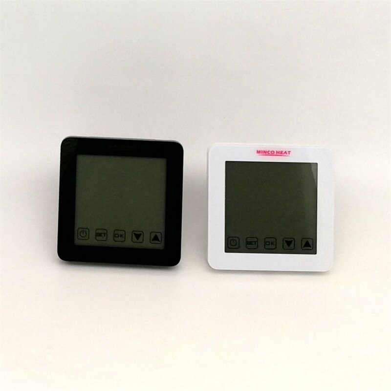 LCD Touch Screen Programmable Black Shell Room Thermoregulator For Warm Floor System with Time Display