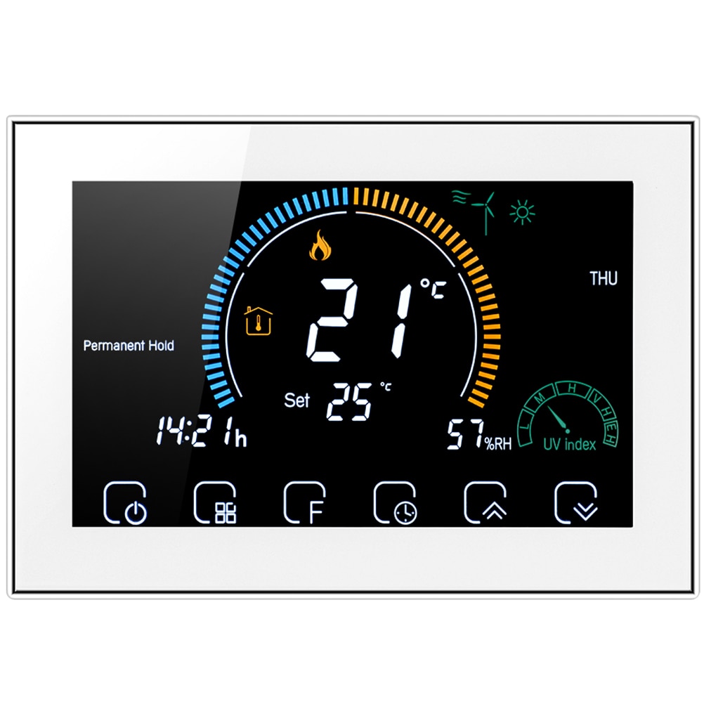 1 set Smart Thermostat Home Wireless Intelligent Temperature Controller: White