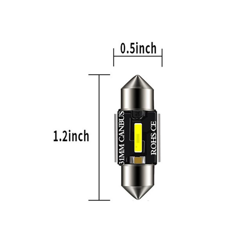 Bombilla de lectura Canbus superbrillante para coche, luz de lectura para Interior, sin errores, C5W, C10W, 31mm, 36mm, 39mm, 41mm, 1 ud.: 31MM