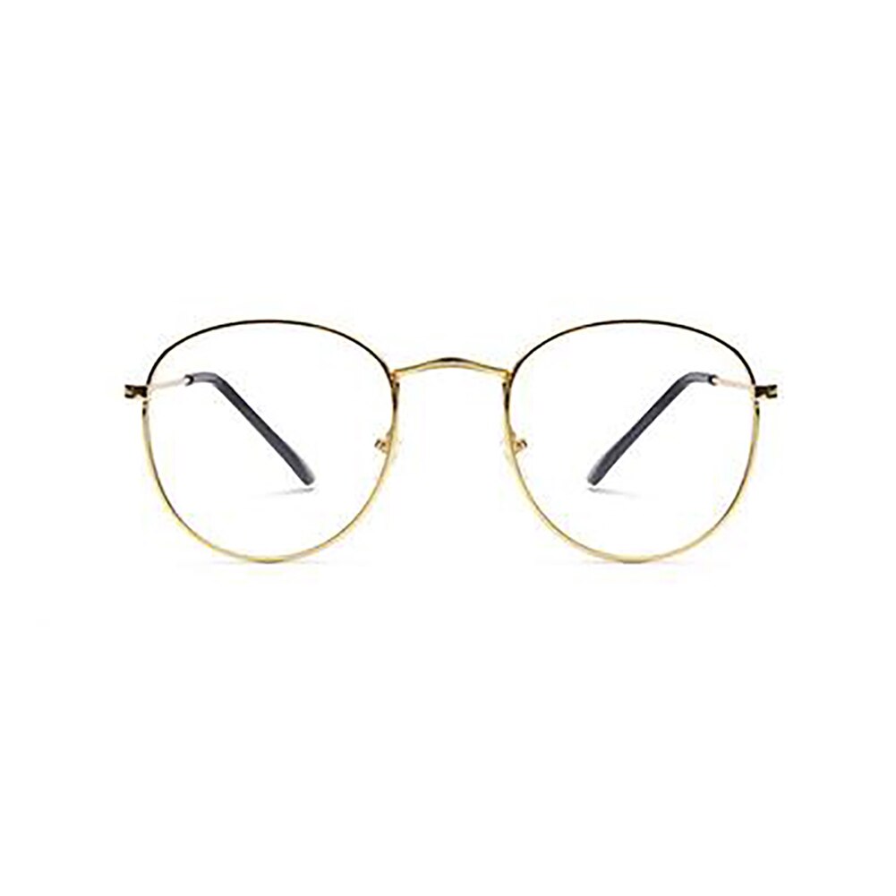 1 PC Classic Gold Metalen Frame Bril Klassieke Vintage Stijl Optische Bril: Gold