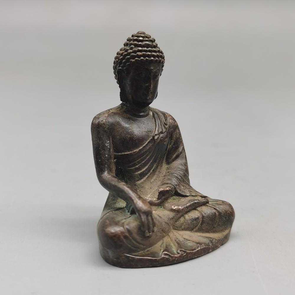 Chinese Tibet Boeddha Bronzen Standbeeld Koper Boeddha