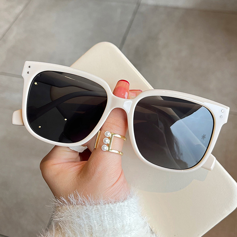Oec Cpo Vierkante Bril Zonnebril Vrouwen Mode Oversized Punk Bril Mannen Trendy Geel Kleuren Shades Rijden UV400 Eyewear: Black