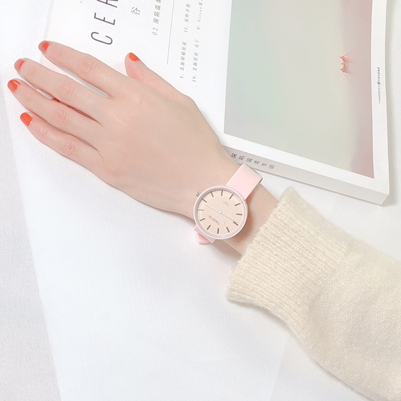 Relojes de Ins para mujer, de Color caramelo reloj de pulsera, reloj de silicona gelatinosa coreano, para mujer