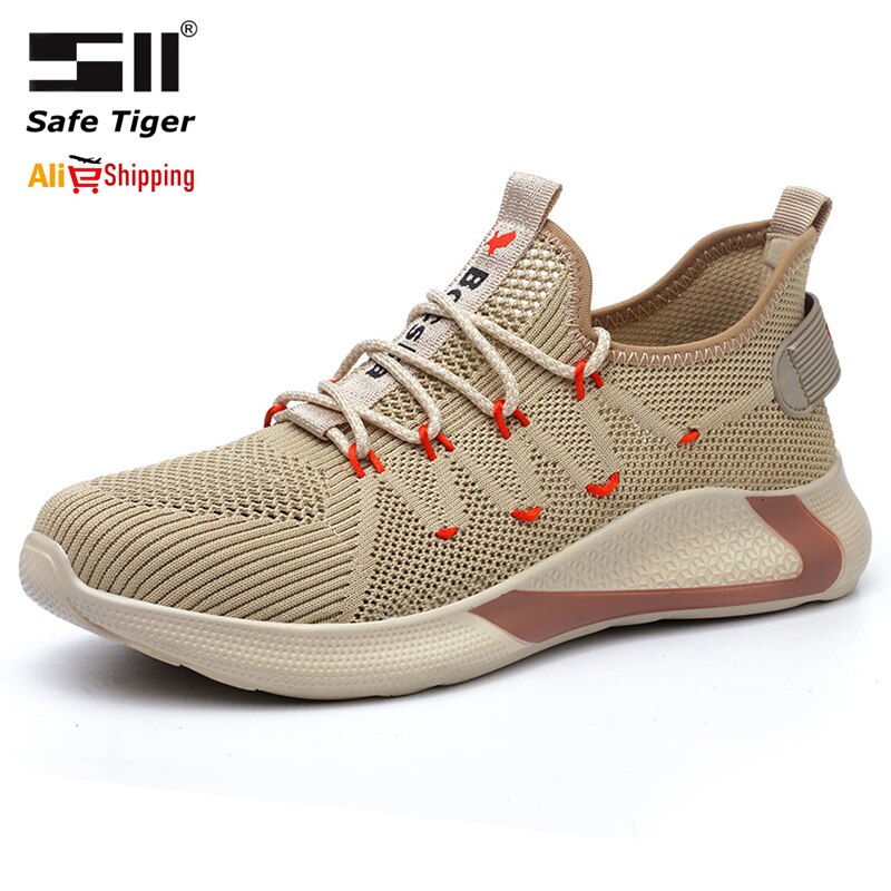 Botas de trabajo ligeras, calzado de seguridad transpirable, parte superior de malla y suela media KEVLAR
