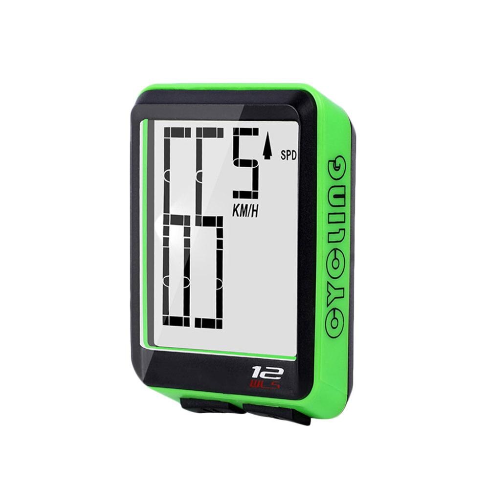 Wasserdicht MTB Fahrrad Computer Fahrrad Tacho Drahtlose Verdrahtete Kilometerzähler Radfahren Uhr LED-bildschirm Messbare Leucht Stoppuhr: Grün