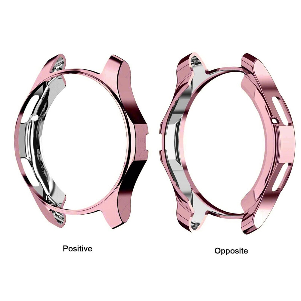 1 stk galvaniseret urkasse til samsung gear  s3 s4 galaxy ur 46mm 42mm blød tpu all-around beskyttende urkasse med kofangerramme