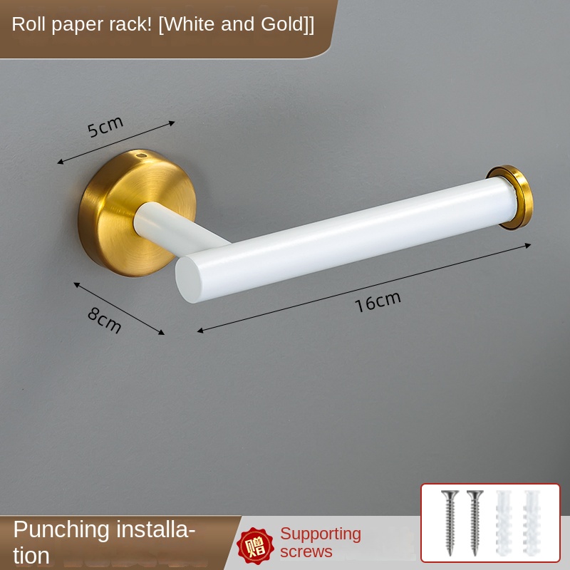 White Bathroom Hardware Set Accessories Stainless Steel Towel Rack Towel Ring Toilet Paper Holder Hook Bathroom Organizer Set: Orange