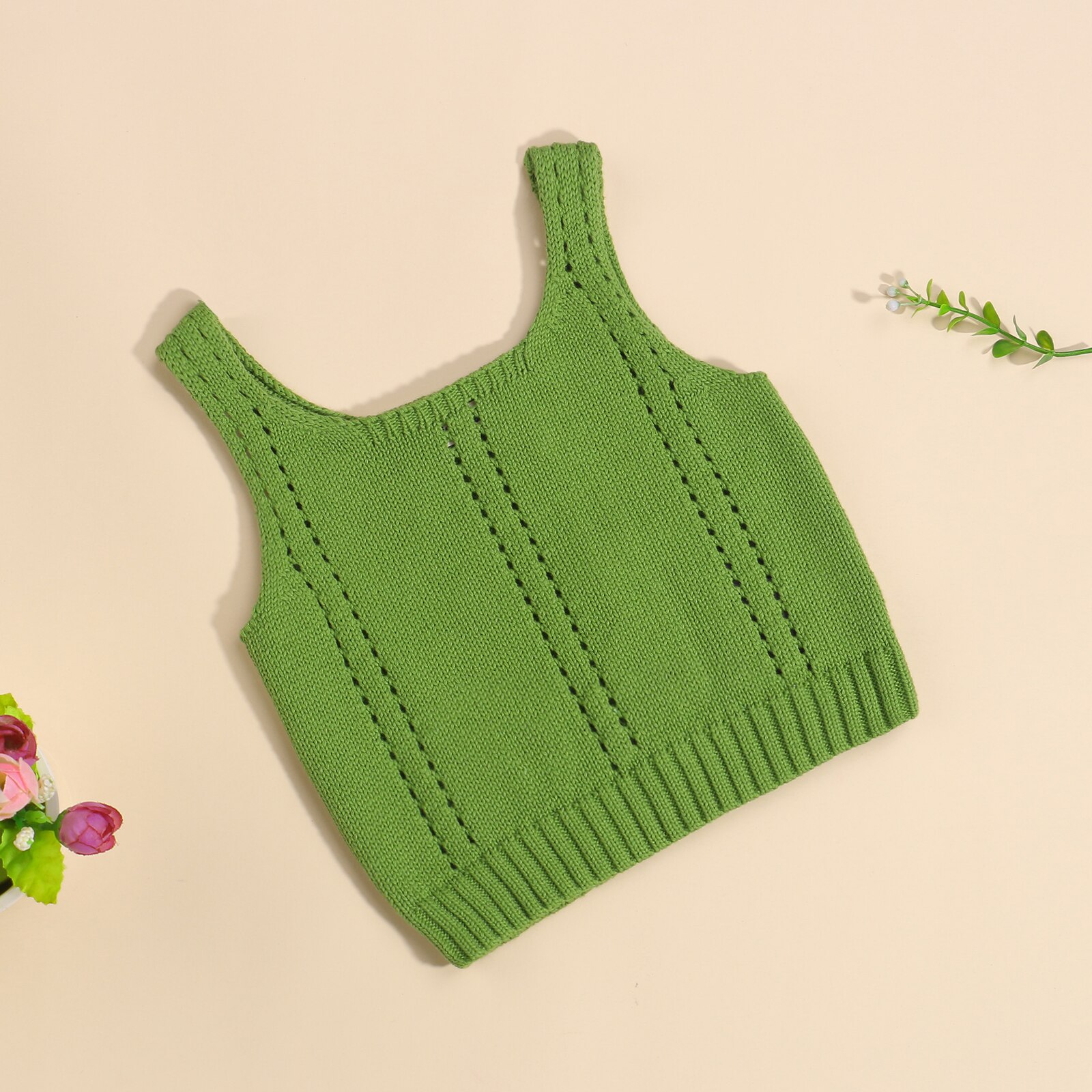 Peuter Baby Meisjes Zomer Gebreide Tank Tops Solid Brede Schouderriem Mouwloos Vest Baby Kids Uitloper Kleding