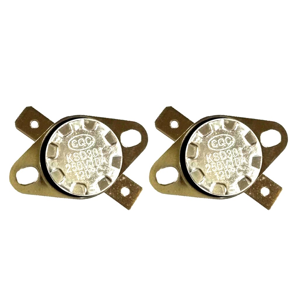 2pcs Temperature Control Switch Thermostat 120°C N.C. Normal Closed