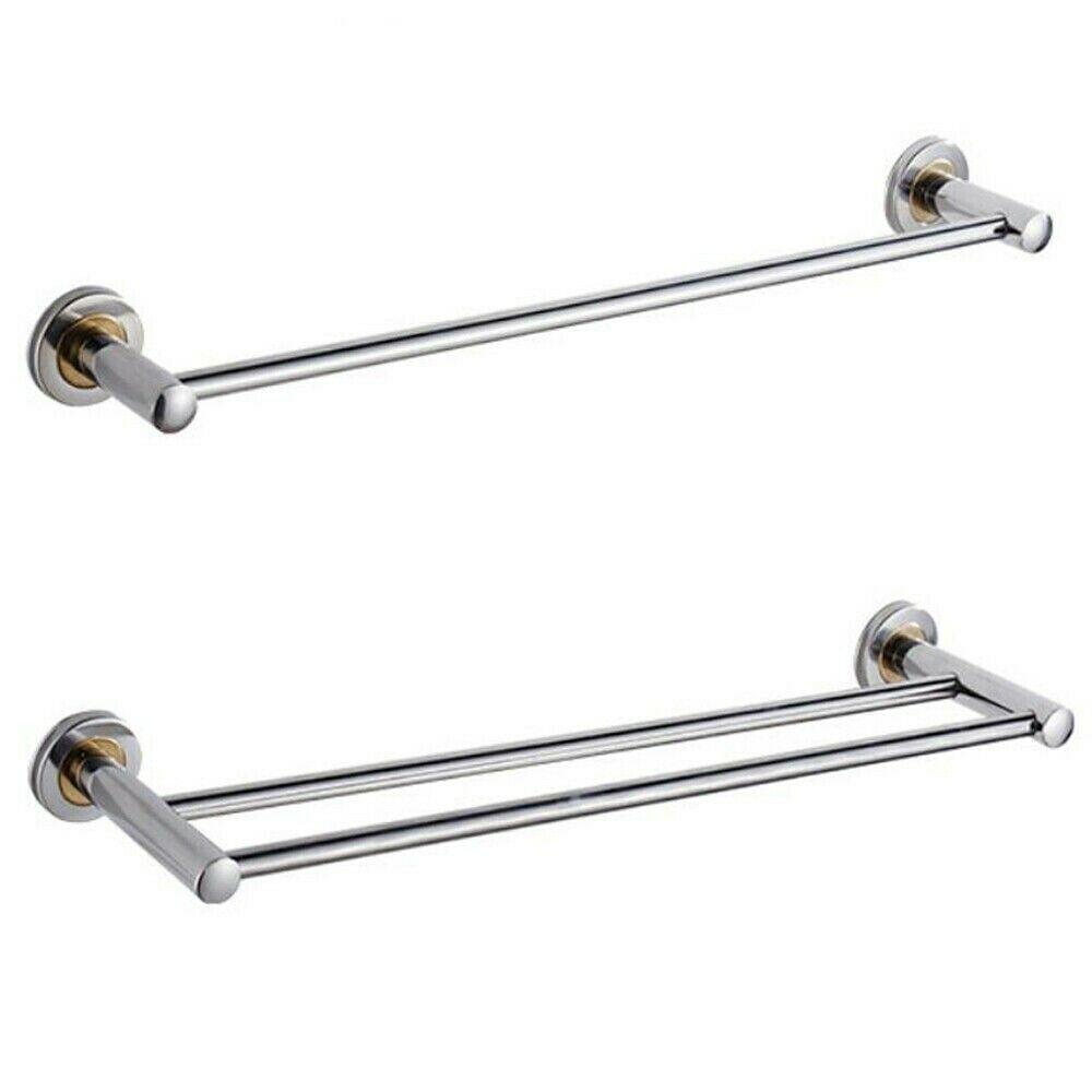40/50Cm Muurbevestiging Enkele/Dubbele Handdoekrek Roestvrijstalen Opbergplank Huishoudelijke Badkamerhanger Houder Nuttige Hardware