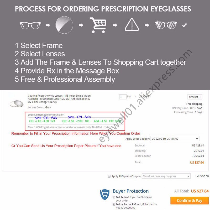 Lentilles bifocales de Prescription de lunettes rondes à indice de réfraction BCLEAR 1.49 de loin et près