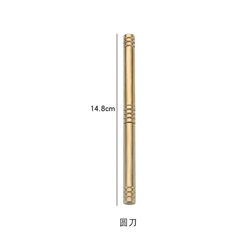 Pure copper tea knife bamboo with cover smooth round dao sifang checker picked tea 6 gentleman accessories andralyn bag store: R2