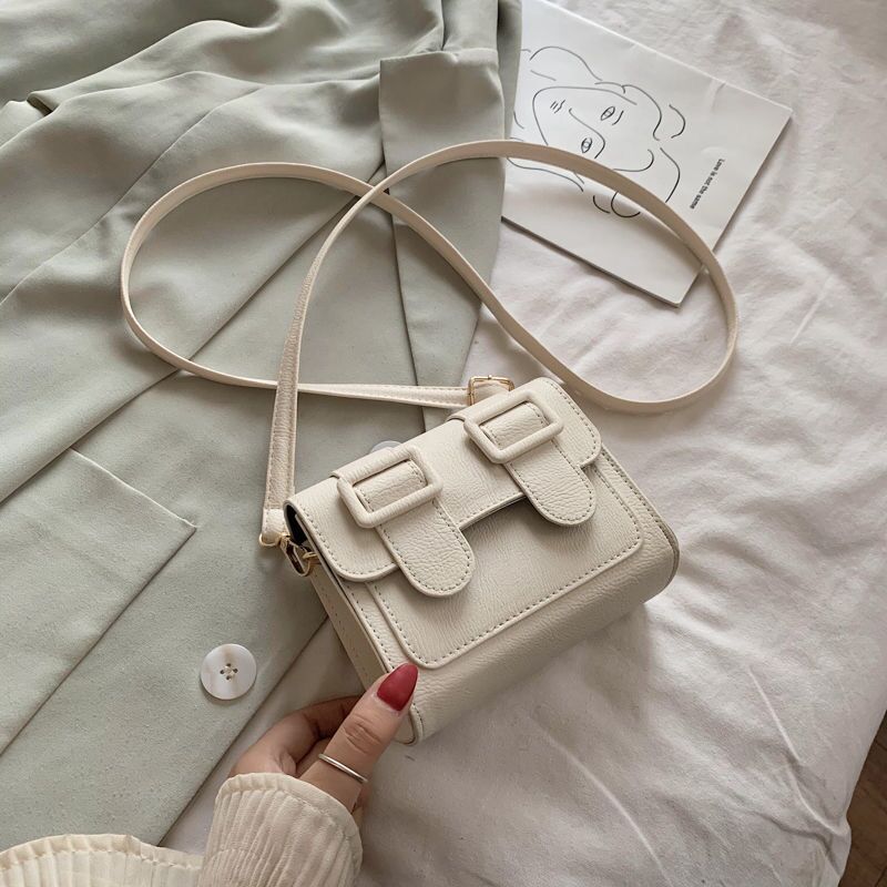 Contrast Color Mini PU Leather Crossbody Bags For Women Summer Shoulder Handbags Female Cross Body Bag bolsos: White