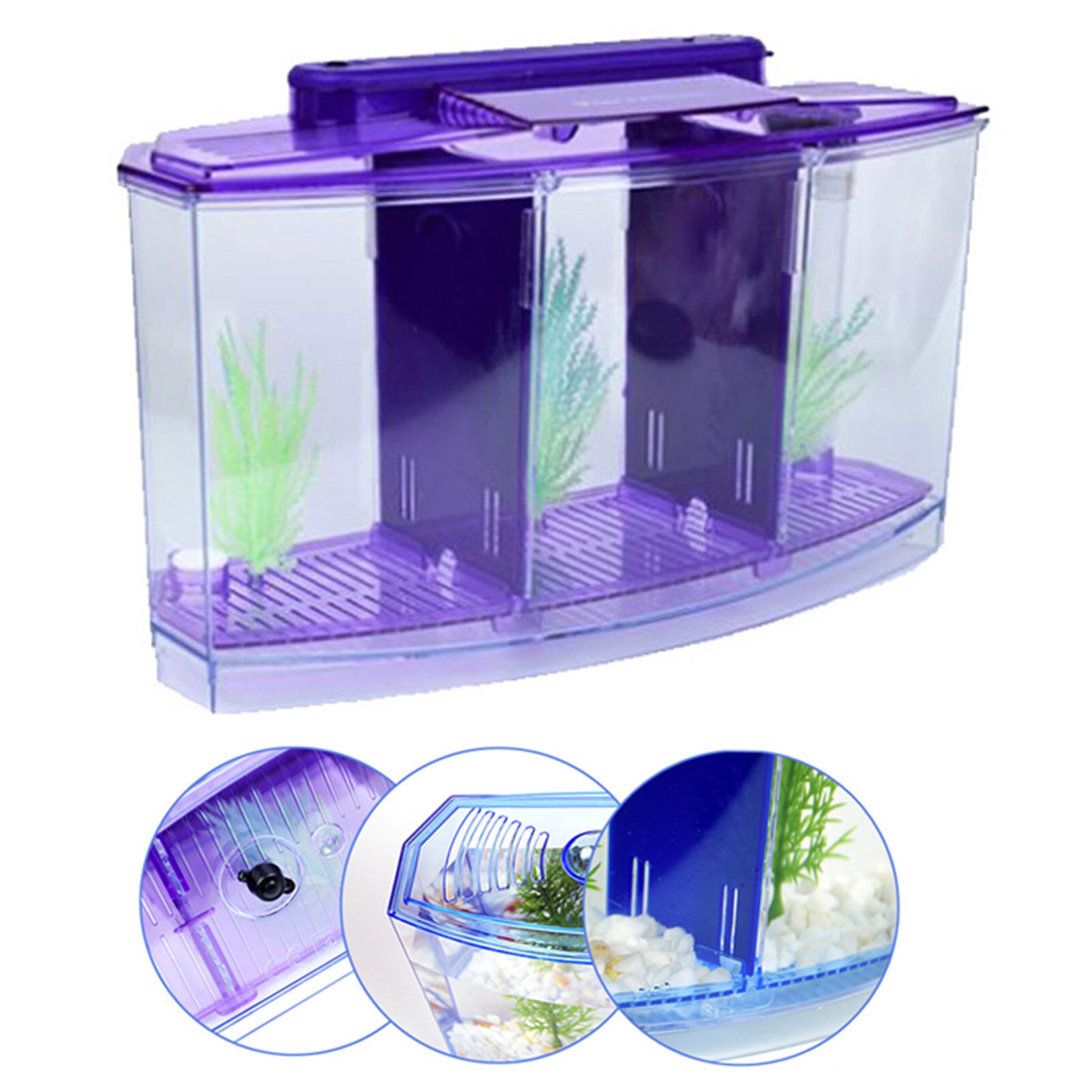 Multifunctional Acrylic Split Fish Tank Breed Box with LED Light Imitation Plant Fish Tank Acrylic Non-toxic Aquariums
