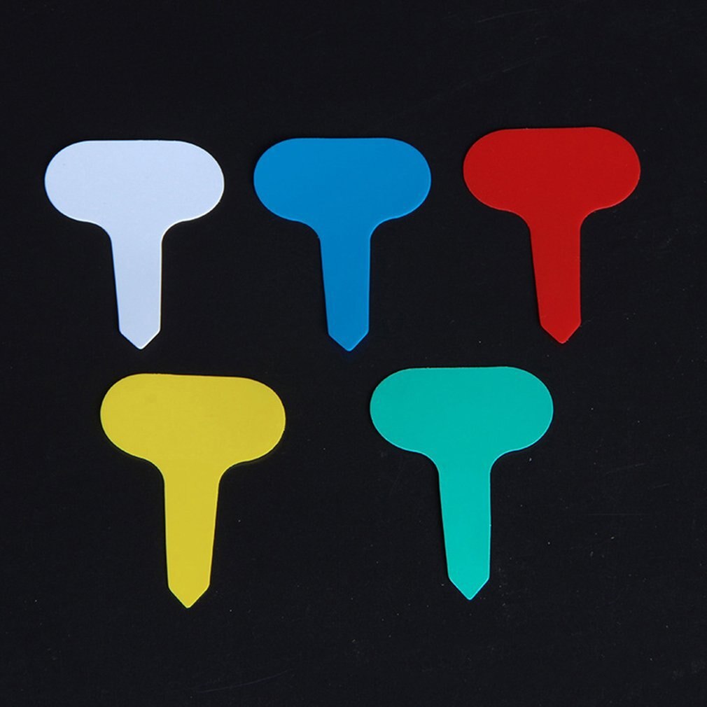 100Pcs Plastic T-type Garden Tags Ornaments Plant Flower Label Nursery Thick Tag Markers for Plants Garden Decoration