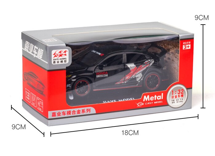 Toy 1:32 HONDA CIVIC TYPE-R Diecasts &amp; Vehicles Metal Car Model Sound Light Toys For Children Christmas Collection