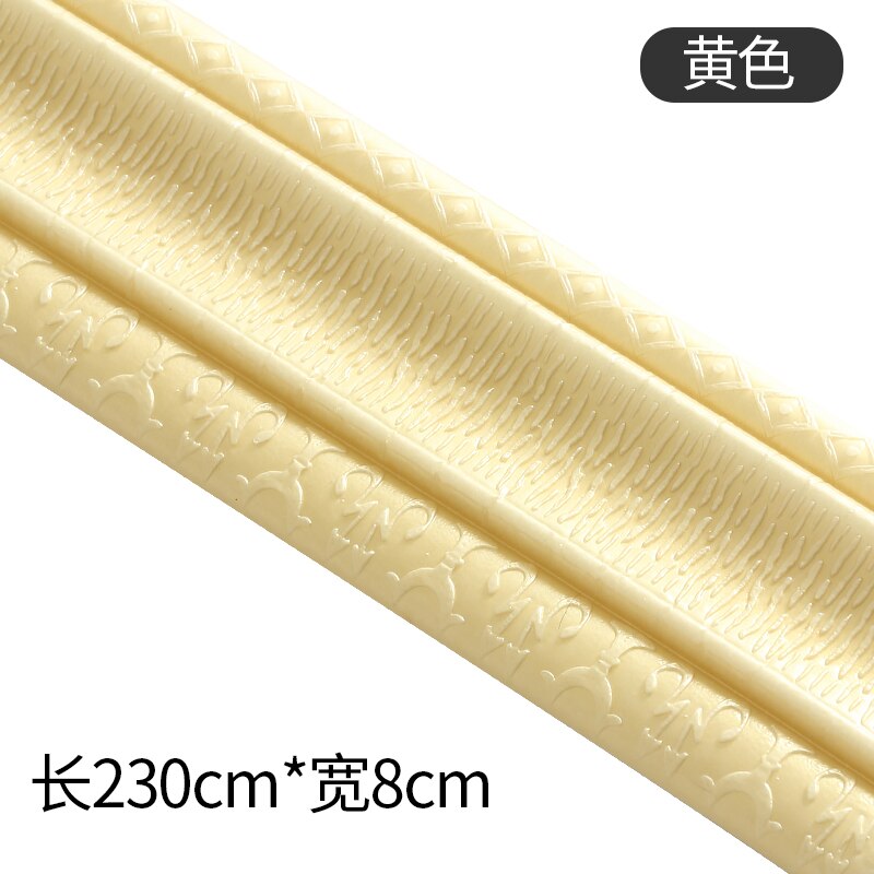 muebles de cocina salon wallpaper Frise murale adhesif Wall Border Paper Sticker cenefas adhesivas pared 3D: Light Yellow