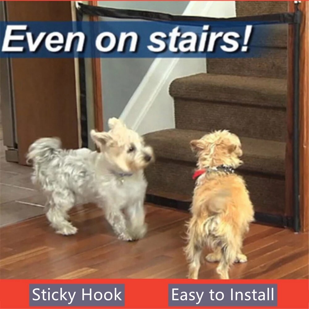 Dog Gate Mesh Dog Fence For Indoor Outdoor Safe Pet Dog Gate Pet Supplies Foldable Pet Barrier Fences for Kitchen Staircase Home