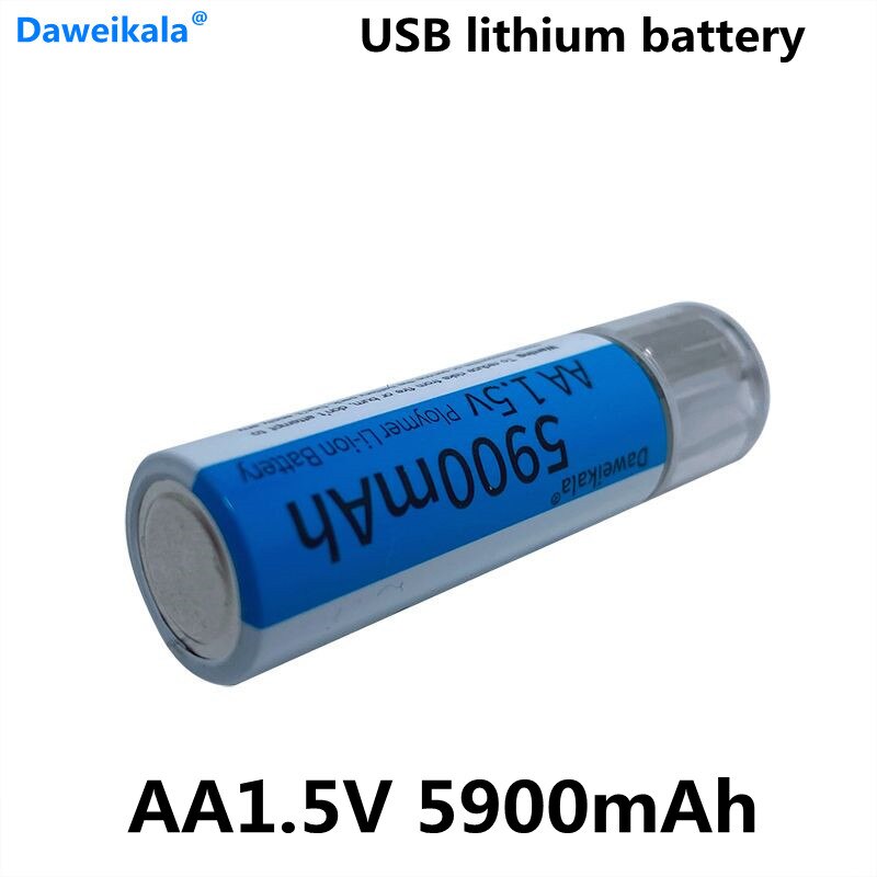 Charger free 1.5V AA rechargeable battery 5900mah AA 1.5V lithium rechargeable battery LED lamp toy mp3