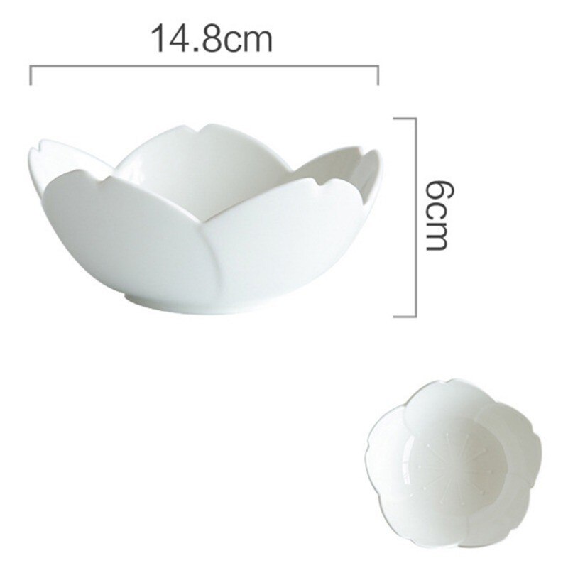 1 pièces en céramique dîner ensemble rose cuisine vaisselle assiettes fleur forme Chili Sauce plat en plastique assiettes: WHITE