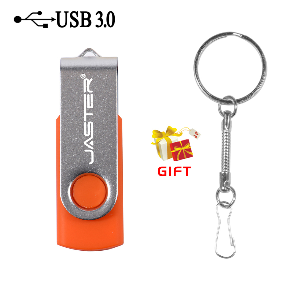Roterbar farverig usb 3.0 -stik lilla 128gb pen drive rød 32gb nøglering sort memory stick business blå: Orange / 64gb