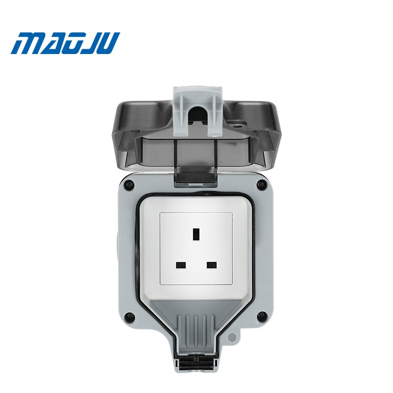 Russia French EU UK British Germany European Single 1Gang Waterproof Socket Switch Enclosure Box Outdoor Outlet Weatherproof 13A: British