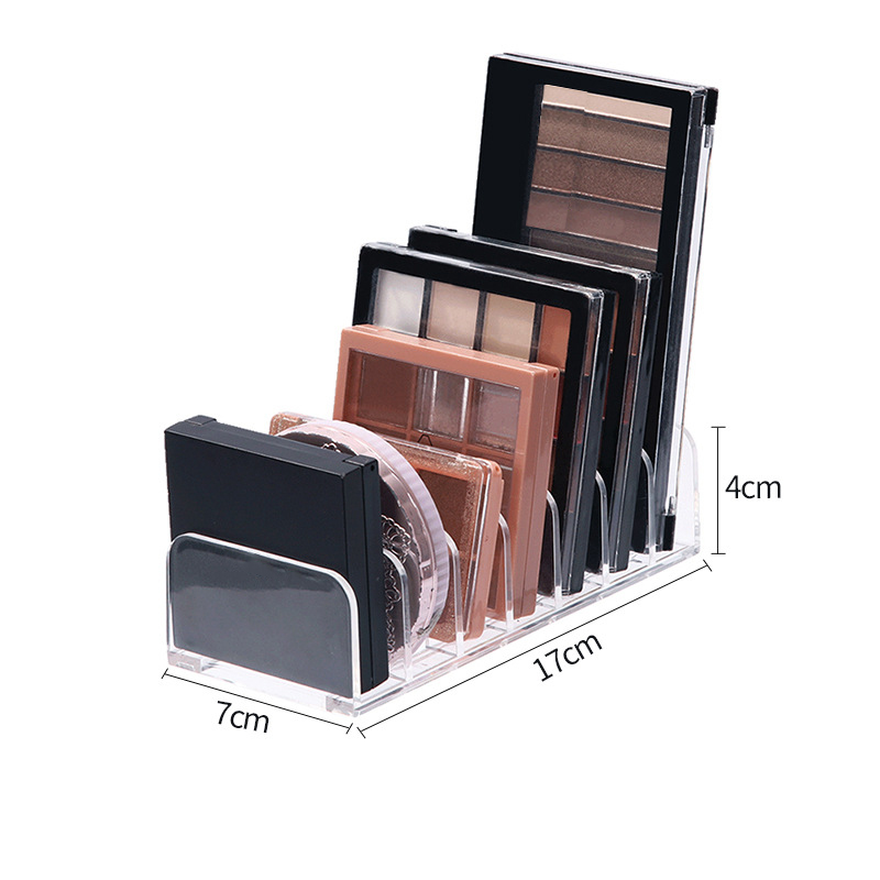machen-hoch-Organizer, Schreibtisch-Mehrzellige Anzeige-Kasten, machen-hoch-Rouge, Kosmetik-Regal, 7 Fächer, Kunststoff-Lidschatten-Tablett, Aufbewahrungsbox: Bronze-