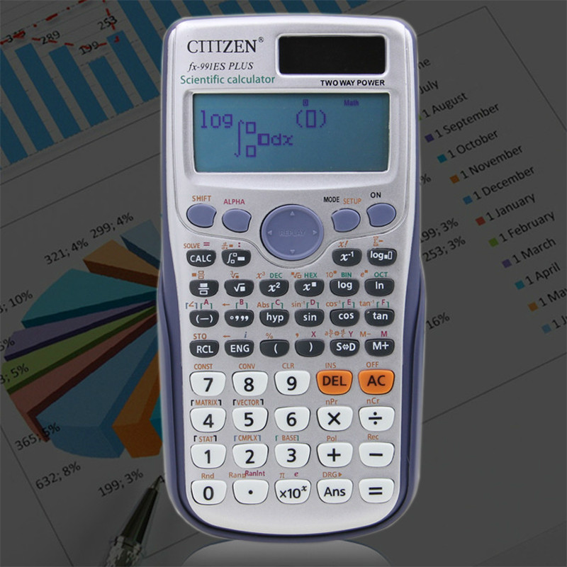 Funzione studente calcolatrice calcolatrice scientifica doppio alimentatore (batteria a bottone + alimentatore solare)