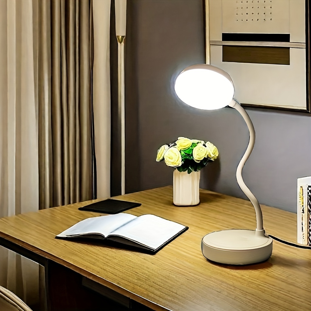 USB opvouwbare tafellamp Draagbare bureaulamp Ondersteuning 3-kleuren Traploos dimmen Oogbescherming Slaapkamer Lezen Bedlampje