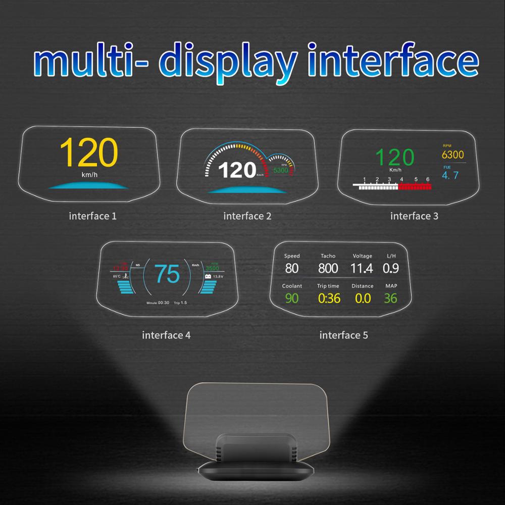 C1 – affichage HUD pour voiture, affichage électronique tête haute, indicateur de vitesse, GPS, alerte de survitesse, OBD2 + GPS, double , nouveauté