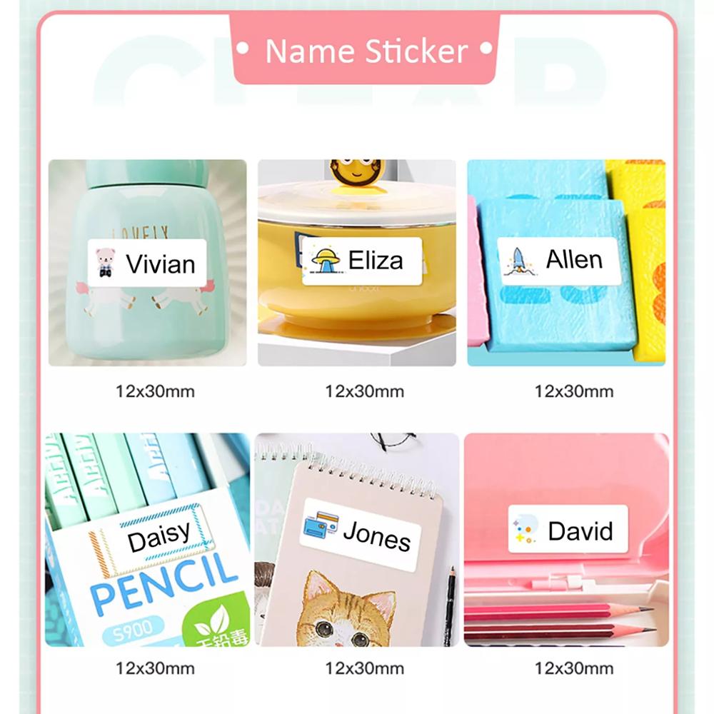 NIIMBOT D11 Label Maker Tape Name Bubble Address Waterproof Labels Sticker for Daycare Kids Bottles Mason Jars Spice Food