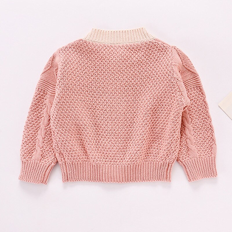 Kinderen Gebreide Warme Trui Herfst Winter Mode Meisjes Lange Mouwen Wollen Kleuraanpassing Jas Kindje Vest Kleding