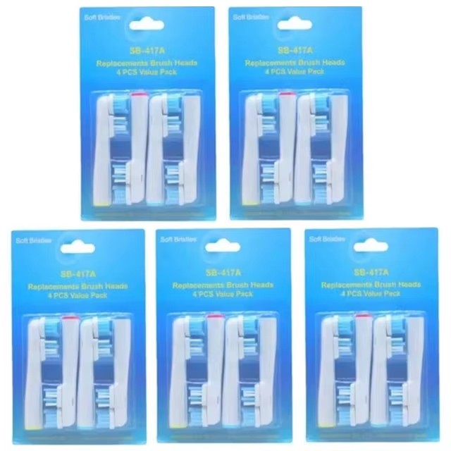 4/8/16/20 Replacement Brush Heads For Oral-B Dual Clean Electric Toothbrush For Oralb Pro,1000,8000,9000,Adult,Kid,Vitality&More: Orange