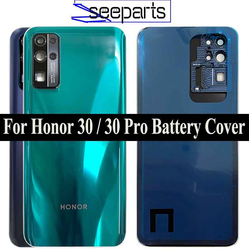 Tylna szklana pokrywa dla 6.57 "Huawei Honor 30 Pro pokrywa baterii tylny Panel Honor 30 obudowa tylnej szyby obudowa z obiektywem aparatu