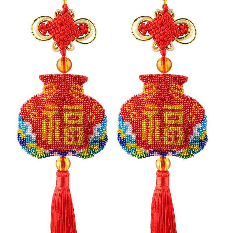 Key Chain Accessories Stamped Crafts DIY Printed Cross-Stitching-Kit Embroidery Stich-Bead Needlework QC090