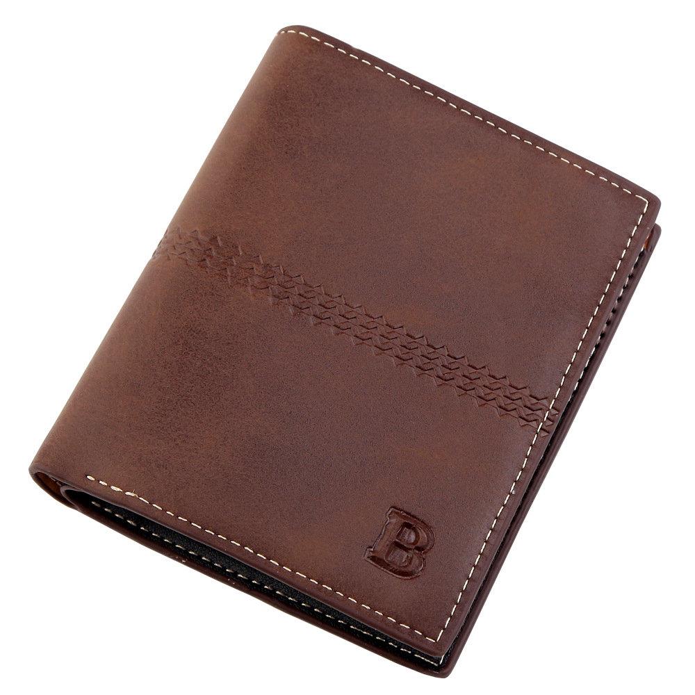 men's wallet Vintage brown Dollar Short Slim carteira masculina erkek cuzdan billetera hombre No Zipper wallet men B purse: Brown 2