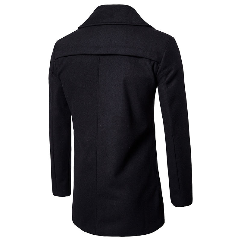 Gabardina larga de lana para hombre, abrigo grueso de , a la , para invierno, novedad