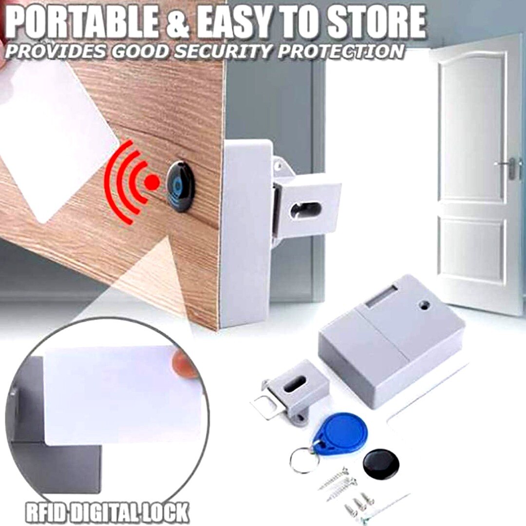 1set Electronic Smart RFID Door Lock Automatic Digital Keyless Security Card For Furniture Hardware Cabinet Intelligent Locks
